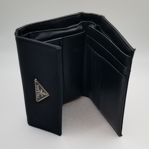 Prada "Tessuto" Nylon and Leather, Trifold Wallet - Picture 10 of 11